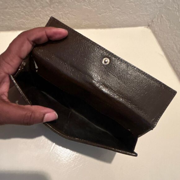 Gucci Foldover Long GG Monogram Logo Canvas Brown PROJECT TLC READ - Picture 5 of 15